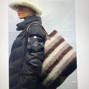 ShiDesigns Brown's Striped Felted Wool Handbag NEW